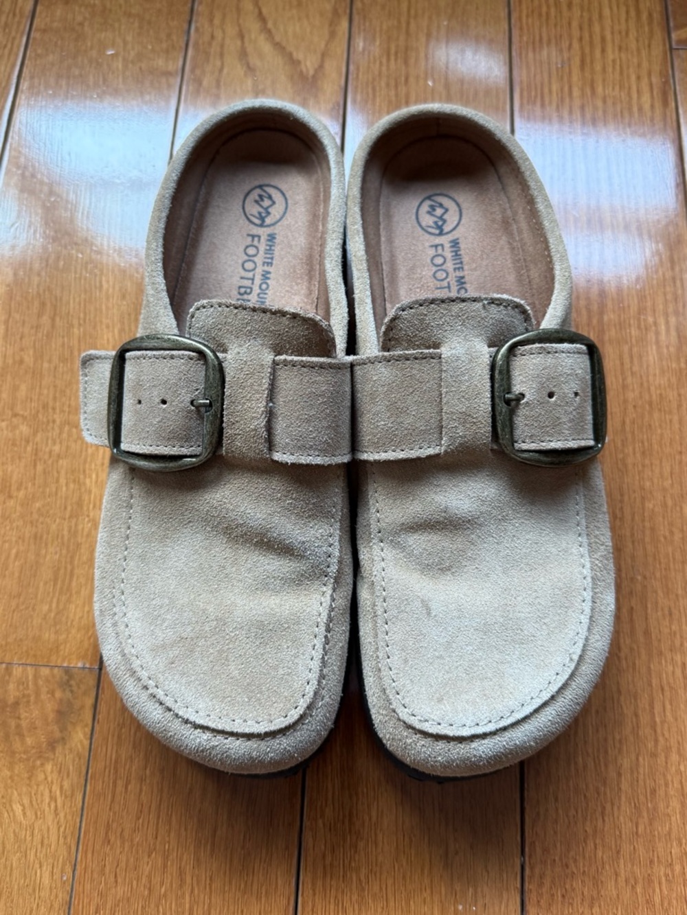 White Mountain Bueno Suede Footbeds Clog Mule Beach Wood Taupe Size 8 - Picture 10 of 13